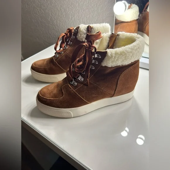 Steve Madden brown leather and fabric shoes - Picture 4 of 6